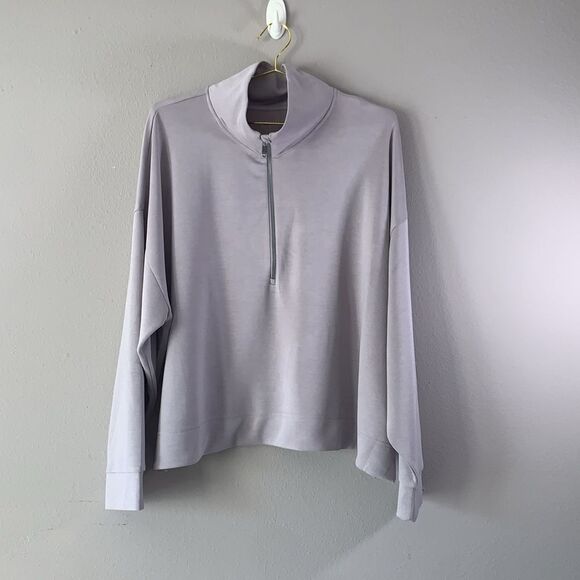 ATHLETA SeaSoft 1/4 Zip Sweatshirt 3X athleisure zip front high neck lavender. - Picture 2 of 9